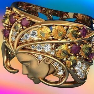 STUNNING ROSE GOLD ART DECO WEDDING BAND 6,7,8,9,10